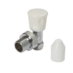 Flomasta  10mm x 21mm White/Chrome Angled Modern Manual Radiator Valve Head & Body