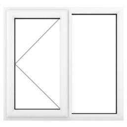 Crystal  Left-Hand Opening Clear Double-Glazed Casement White uPVC Window 1190mm x 1190mm