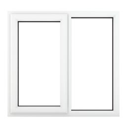 Crystal  Left-Hand Opening Clear Double-Glazed Casement White uPVC Window 1190mm x 1190mm