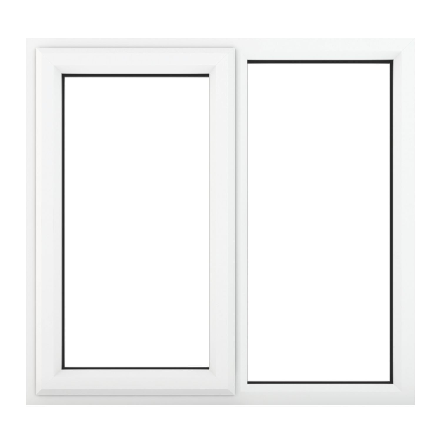 Crystal Left-Hand Opening Clear Double-Glazed Casement White uPVC Window 1190mm x 1190mm (123JK)
