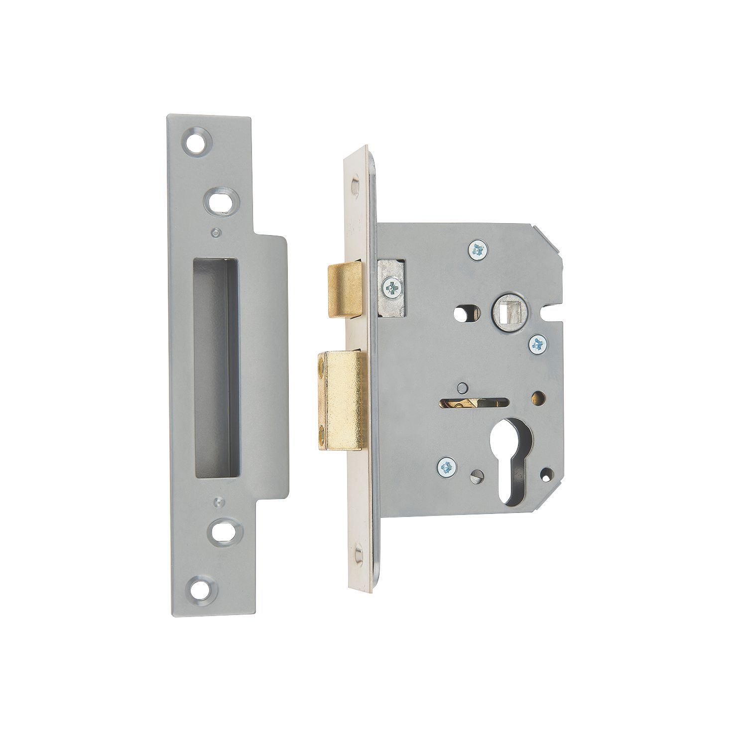 ERA Satin Silver Euro Sashlock 76mm Case - 56mm Backset (123KR)