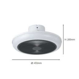Eglo Sayulita LED 455mm Ceiling Fan Light White & Black 8.5W 3200lm