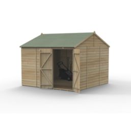 Forest Beckwood 9' 6" x 10' (Nominal) Reverse Apex Shiplap Timber Shed with Base & Assembly