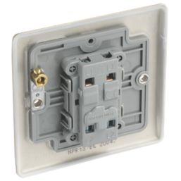 British General Nexus Metal 20A 16AX 1-Gang Int. Light Switch Pearl Nickel
