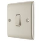 British General Nexus Metal 20A 16AX 1-Gang Int. Light Switch Pearl Nickel