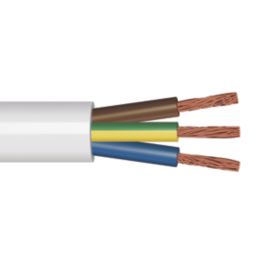 Time 2183Y White 3-Core 0.5mm² Flexible Cable 10m Coil