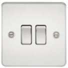 Knightsbridge  10AX 2-Gang 2-Way Light Switch  Polished Chrome