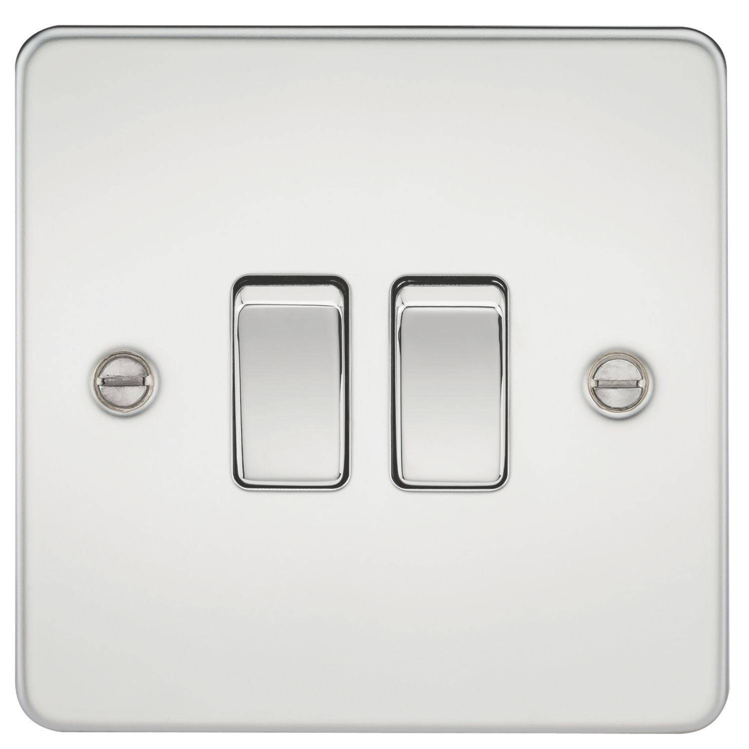 Knightsbridge 10AX 2-Gang 2-Way Light Switch Polished Chrome (123TY)