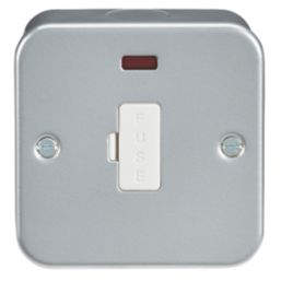 Knightsbridge  13A Unswitched Metal Clad Fused Spur with LED  with White Inserts