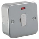 Knightsbridge  13A Unswitched Metal Clad Fused Spur with LED  with White Inserts