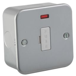 Knightsbridge  13A Unswitched Metal Clad Fused Spur with LED  with White Inserts