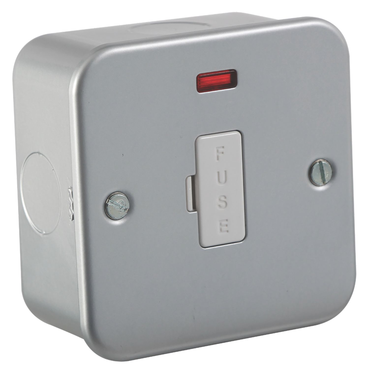 Knightsbridge 13A Unswitched Metal Clad Fused Spur with LED with White Inserts (123VF)