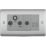 British General Nexus Metal 2-Gang Triplex TV Socket Brushed Steel