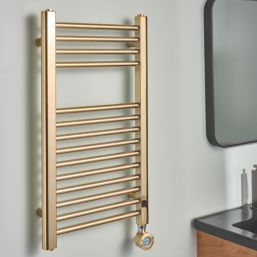 Flomasta 700mm x 400mm 511BTU Gold Flat Electric Towel Radiator
