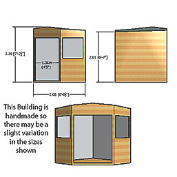 Shire  6' 6" x 6' 6" (Nominal) Pent Shiplap Timber Corner Shed