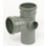 FloPlast  Push-Fit 92.5° Double Socket Branch Grey 110mm