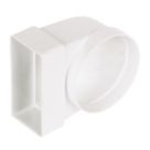 Manrose Round to Rectangular 90° Bend Appliance Connector White 100mm