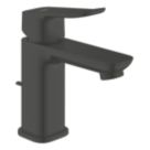 Grohe Dice Matt Black 185mm Standard Lever Mono Basin Mixer Tap  With Clicker Waste