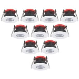 Refurb Lexco Tauri Fixed  Fire Rated LED Downlights White 8W 500-800lm 10 Pack