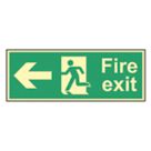 Essentials  Photoluminescent "Fire Exit Man Left Arrow" Sign 150mm x 400mm