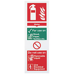 Non Photoluminescent Water Extinguisher Sign 300mm x 100mm