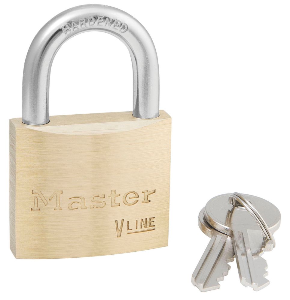 Master Lock 4140 V Line Brass Keyed Alike Padlock 40mm Screwfix