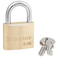 Master Lock 4140KA V Line Brass Keyed Alike    Padlock 40mm