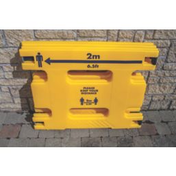 Addgards Keep Your Distance Safety Barriers Yellow/Black 1m 2 Pack