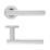 Eclipse Insignia T-Bar Fire Rated Lever on Rose Door Handle Pair Polished Stainless Steel
