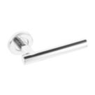 Eclipse Insignia T-Bar Fire Rated Lever on Rose Door Handle Pair Polished Stainless Steel