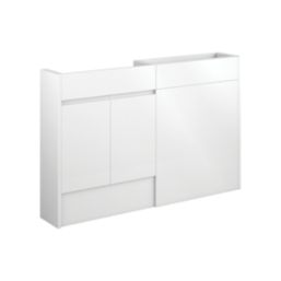 Alaska Bathroom Fitted Furniture RH Pack Vanity with Basin White Gloss 1244mm x 355mm x 997mm