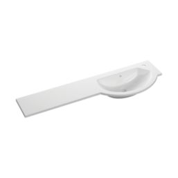 Alaska Bathroom Fitted Furniture RH Pack Vanity with Basin White Gloss 1244mm x 355mm x 997mm
