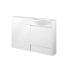 Alaska Bathroom Fitted Furniture RH Pack Vanity with Basin White Gloss 1244mm x 355mm x 997mm