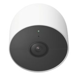 Google Nest  Battery-Powered White Wired or Wireless 1080p Indoor & Outdoor Round Smart Camera 2 Pack