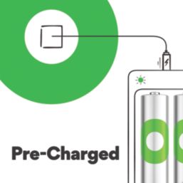 GP Batteries Recyko Rechargeable AAA 1.2V Ni-MH Batteries 4 Pack