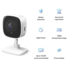 TP-Link Tapo C100 Mains-Powered White Wireless 1080p Indoor Square Smart Camera