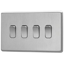 Arlec  10A 4-Gang 2-Way Light Switch  Stainless Steel