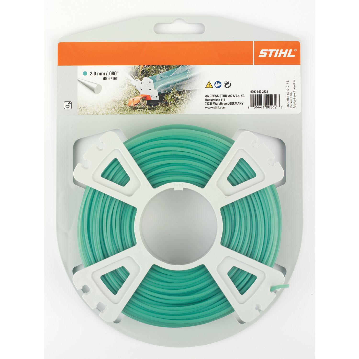 STIHL Round Mowing Line 2mm x 60m (124VP)