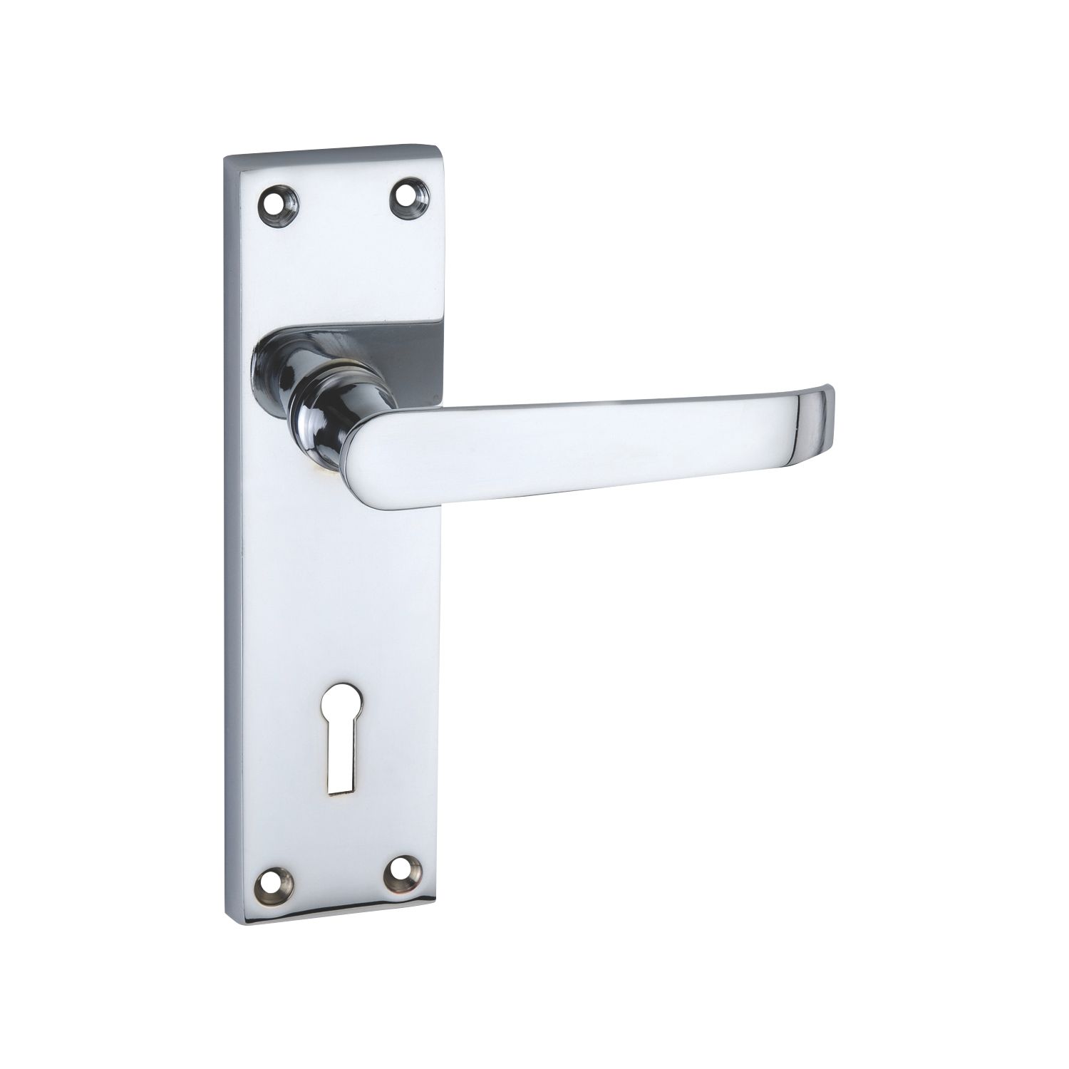 Smith & Locke Fire Rated Lock Door Handles Pair Polished Chrome (1251P)