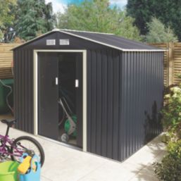 Rowlinson  8' x 5' 6" (Nominal) Apex Metal Shed Dark Grey