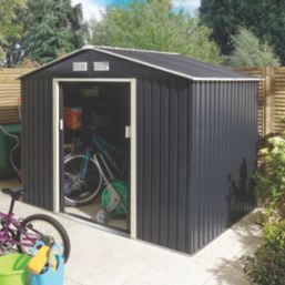 Rowlinson  8' x 5' 6" (Nominal) Apex Metal Shed Dark Grey