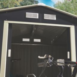 Rowlinson  8' x 5' 6" (Nominal) Apex Metal Shed Dark Grey