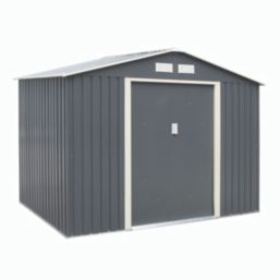Rowlinson  8' x 5' 6" (Nominal) Apex Metal Shed Dark Grey