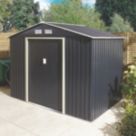 Rowlinson  8' x 5' 6" (Nominal) Apex Metal Shed Dark Grey