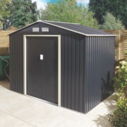 Rowlinson  8' x 5' 6" (Nominal) Apex Metal Shed Dark Grey