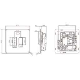 Knightsbridge Screwless 13A Switched Fused Spur with Neon Antique Brass