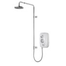 Triton T80EasiFit+ White / Chrome 10.5kW Thermostatic Overhead Shower with UNIQ Kit