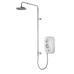 Triton T80EasiFit+ White / Chrome 10.5kW Thermostatic Overhead Shower with UNIQ Kit