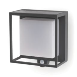 Lutec Curtis Outdoor LED Solar Wall Light With PIR Sensor Dark Grey 300lm