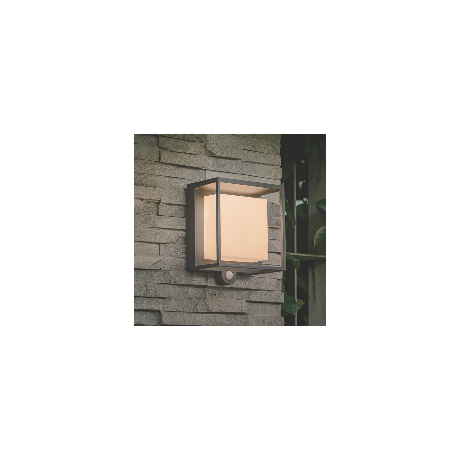 Lutec Curtis Outdoor LED Solar Wall Light With PIR Sensor Dark Grey 300lm (125EF)